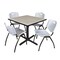 Cain Cain Square Table & Chair Set, Wood, Metal, Plastic Top, Maple TB4242PL47GY - alternate 1